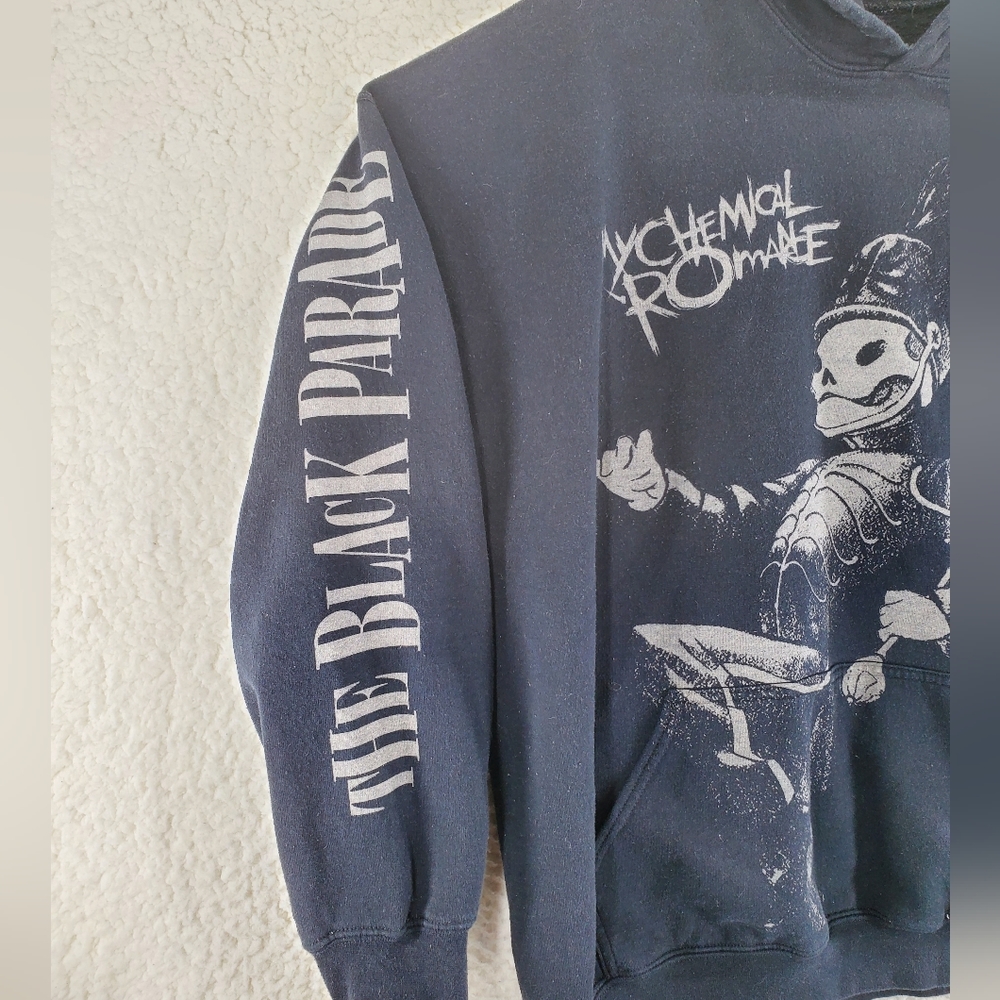 My Chemical Romance Hoodie Sweatshirt Mens 2XL Fleece Band Skeleton Black Parade - Picture 5 of 9